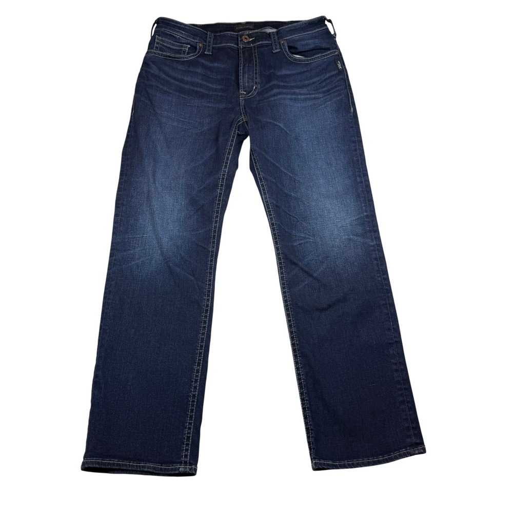 Silver Jeans Co Grayson 34x30 Easy Fit Straight Leg Dark Wash Jeans M33314SSK464